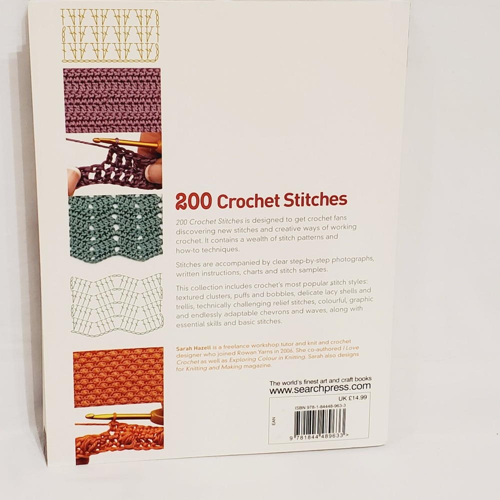 200 Crochet Stitches Sarah Hazell Practical Guide Swatches Charts 1844489639 - Picture 13 of 15